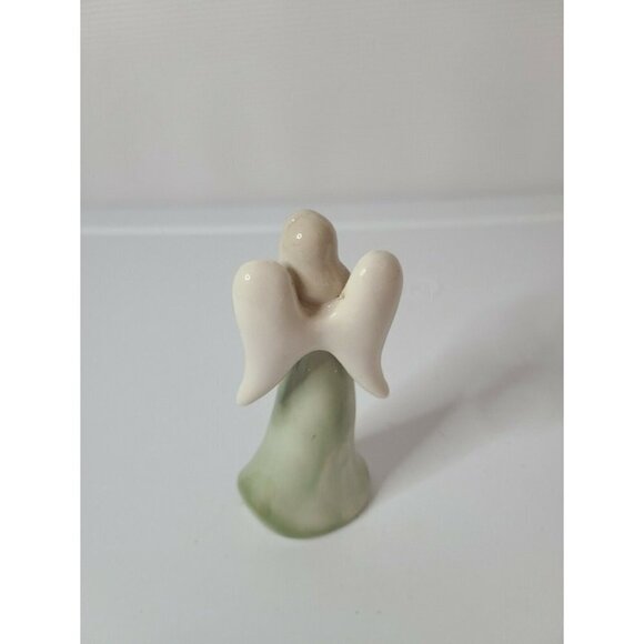 Angel Holding Harp Statue Hand Painted  Vintage - Picture 3 of 6